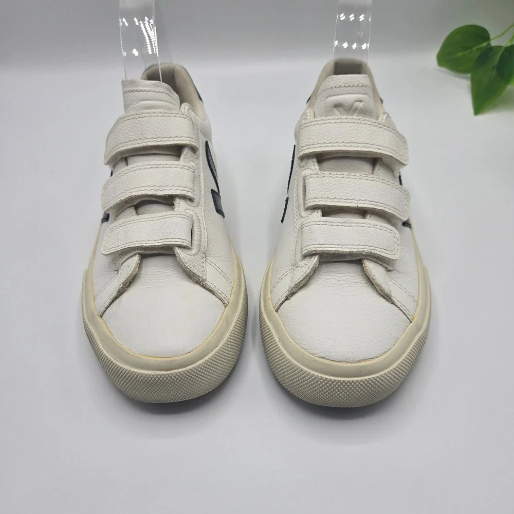 Veja Recife Sneakers White Navy Leather Triple Strap WMS US 5 EUR 36